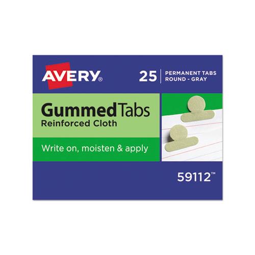 Gummed Reinforced Index Tabs, 1-12-cut Tabs, Olive Green, 0.5" Wide, 25-pack