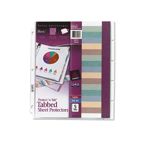 Protect 'n Tab Top-load Clear Sheet Protectors W-five Tabs, Letter