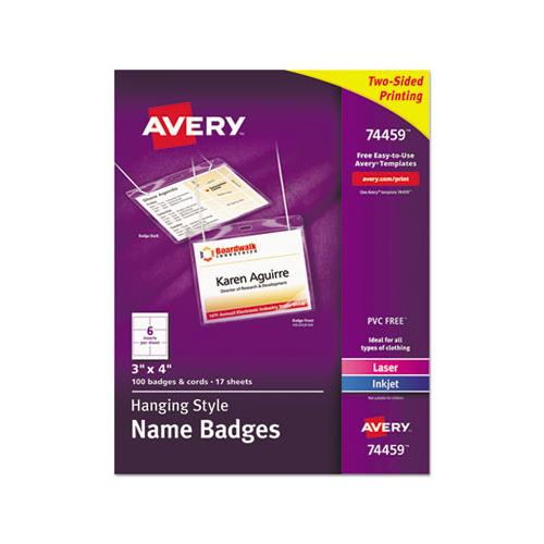 Necklace-style Badge Holder W-laser-inkjet Insert, Top Load, 4 X 3, We, 100-box