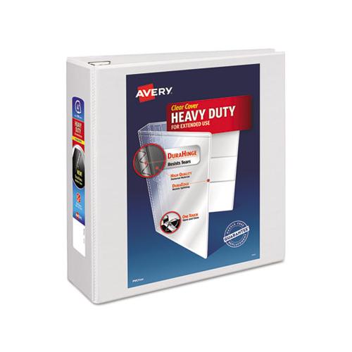 Heavy-duty View Binder With Durahinge And Locking One Touch Ezd Rings, 3 Rings, 4" Capacity, 11 X 8.5, White