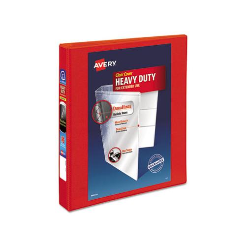 Heavy-duty View Binder With Durahinge And One Touch Ezd Rings, 3 Rings, 1" Capacity, 11 X 8.5, Red