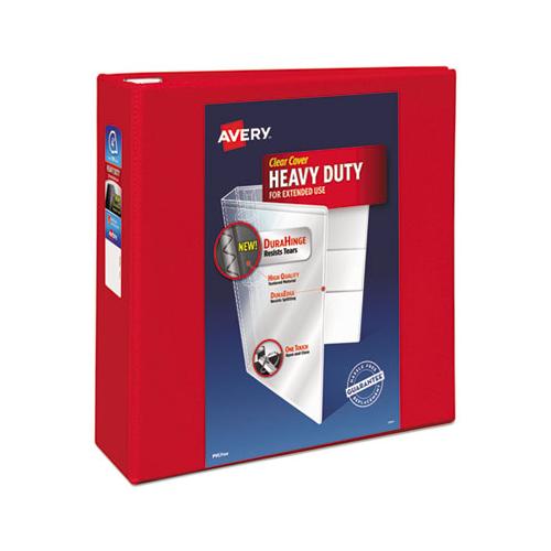 Heavy-duty View Binder With Durahinge And Locking One Touch Ezd Rings, 3 Rings, 4" Capacity, 11 X 8.5, Red