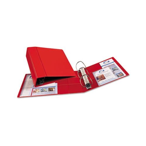 Heavy-duty Non-view Binder With Durahinge And Locking One Touch Ezd Rings, 3 Rings, 4" Capacity, 11 X 8.5, Red