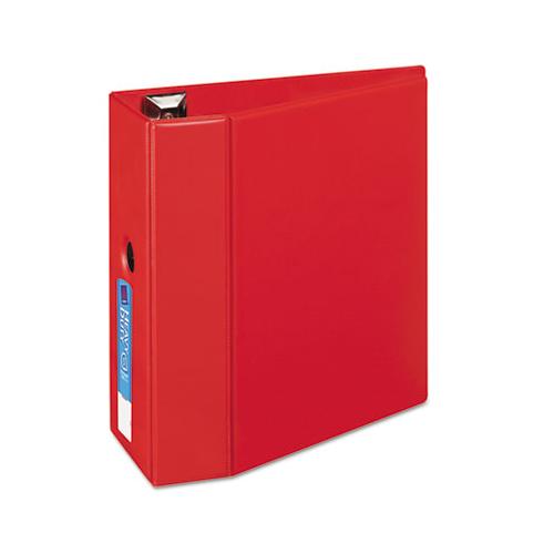 Heavy-duty Non-view Binder With Durahinge, Locking One Touch Ezd Rings And Thumb Notch, 3 Rings, 5" Capacity, 11 X 8.5, Red
