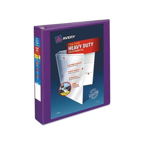 Heavy-duty View Binder With Durahinge And One Touch Ezd Rings, 3 Rings, 1.5" Capacity, 11 X 8.5, Purple