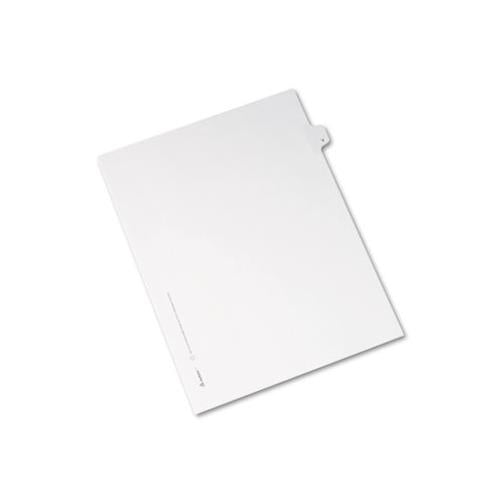 Preprinted Legal Exhibit Side Tab Index Dividers, Allstate Style, 26-tab, V, 11 X 8.5, White, 25-pack