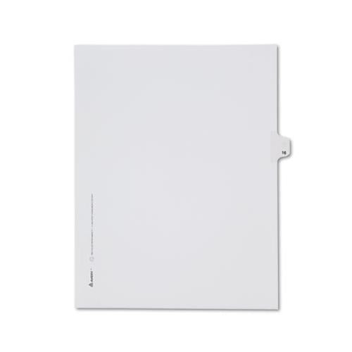 Preprinted Legal Exhibit Side Tab Index Dividers, Allstate Style, 10-tab, 16, 11 X 8.5, White, 25-pack