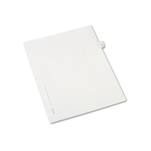 Preprinted Legal Exhibit Side Tab Index Dividers, Allstate Style, 10-tab, 19, 11 X 8.5, White, 25-pack