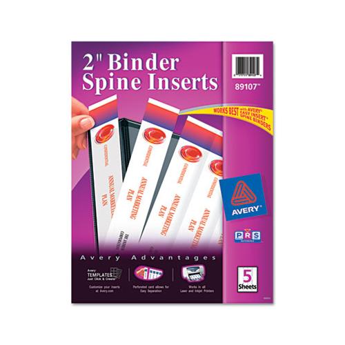 Binder Spine Inserts, 2" Spine Width, 4 Inserts-sheet, 5 Sheets-pack