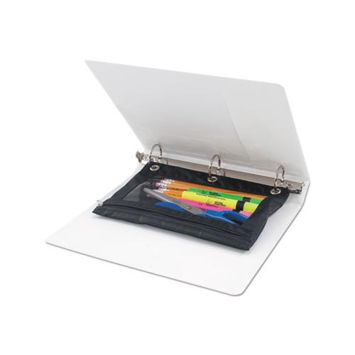 Binder Pencil Pouch, 10 X 7 3-8, Black-clear, 3-pack