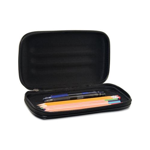 Large Soft-sided Pencil Case, Fabric With Zipper Closure, Black