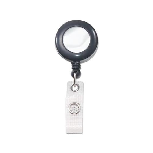Deluxe Retractable Id Reel With Badge Holder, 24" Extension, Black, 12-box