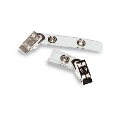 Badge Straps W-clip, 0.38" X 2.75", Clear, 100-box