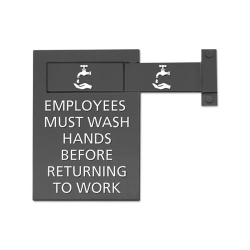 Pop-out Ada Sign, Wash Hands, Tactile Symbol, Plastic, 6 X 9, Gray-white