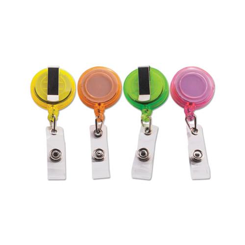 Deluxe Retractable Id Card Reel, 30" Extension, Assorted Colors, 20-pack