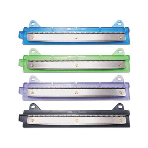 6-sheet Binder Three-hole Punch, 1-4" Holes, Assorted Colors