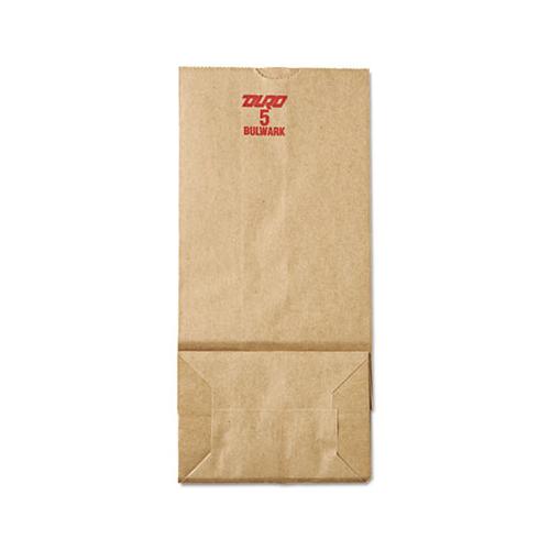 Grocery Paper Bags, 50 Lbs Capacity, #5, 5.25"w X 3.44"d X 10.94"h, Kraft, 500 Bags