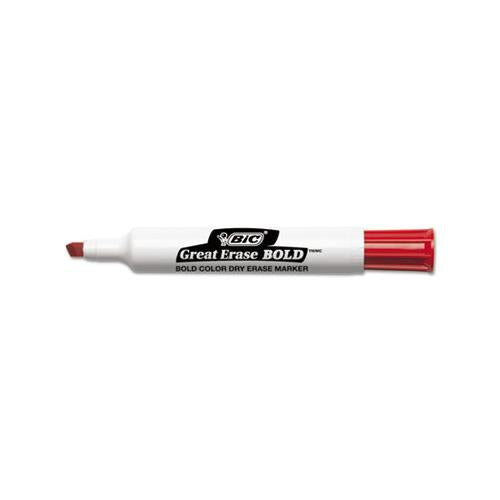 Intensity Bold Tank-style Dry Erase Marker, Broad Chisel Tip, Red, Dozen