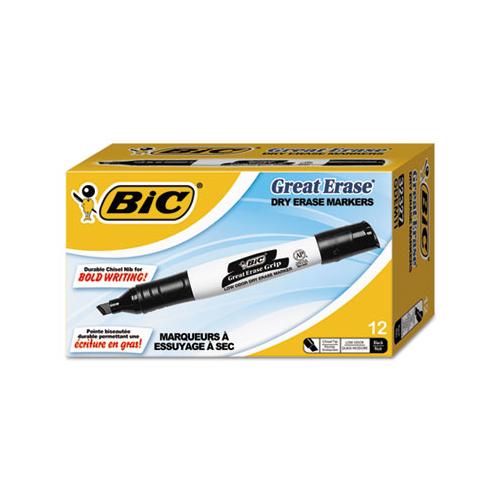 Intensity Low Odor Dry Erase Marker, Broad Chisel Tip, Black, Dozen
