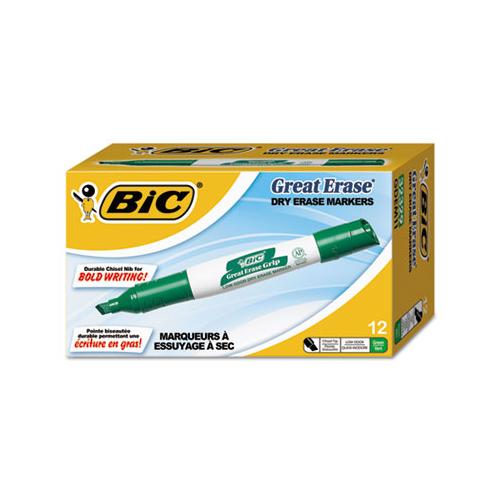 Intensity Low Odor Dry Erase Marker, Broad Chisel Tip, Green, Dozen