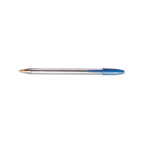 Cristal Xtra Smooth Stick Ballpoint Pen, 1mm, Blue Ink, Clear Barrel, 24-pack