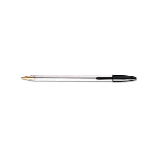 Cristal Xtra Smooth Stick Ballpoint Pen, 1mm, Black Ink, Clear Barrel, 24-pack