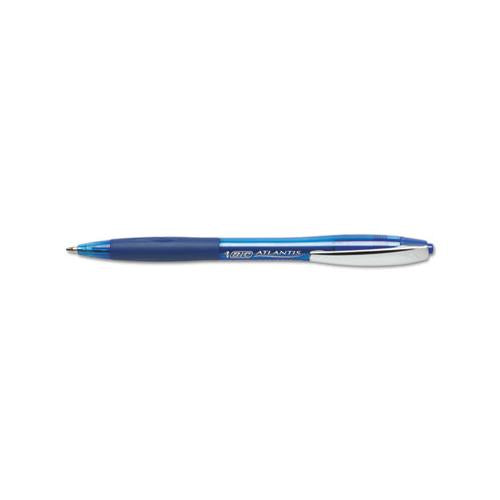 Atlantis Retractable Ballpoint Pen, Medium 1mm, Blue Ink-barrel, Dozen