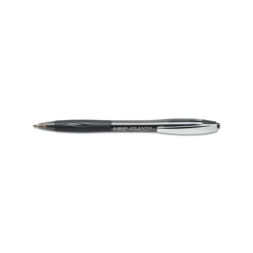 Atlantis Retractable Ballpoint Pen, Medium 1mm, Black Ink-barrel, Dozen