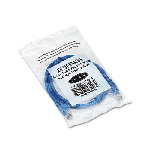 Cat5e Snagless Patch Cable, Rj45 Connectors, 3 Ft., Blue