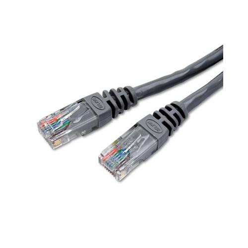 Cat5e Molded Patch Cable, Rj45 Connectors, 25 Ft., Gray