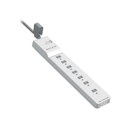 Home-office Surge Protector, 7 Outlets, 12 Ft Cord, 2160 Joules, White