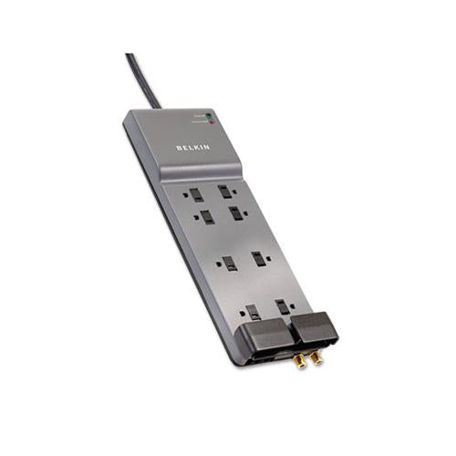 Home-office Surge Protector, 8 Outlets, 6 Ft Cord, 3550 Joules, Gray