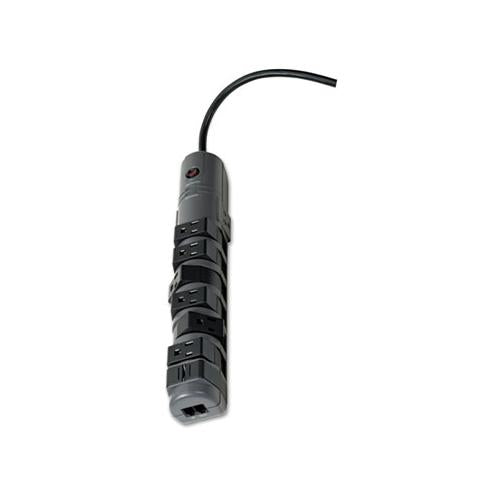 Pivot Plug Surge Protector, 8 Outlets, 6 Ft Cord, 1800 Joules, Gray