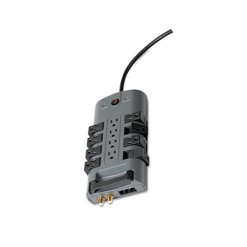 Pivot Plug Surge Protector, 12 Outlets, 8 Ft Cord, 4320 Joules, Gray