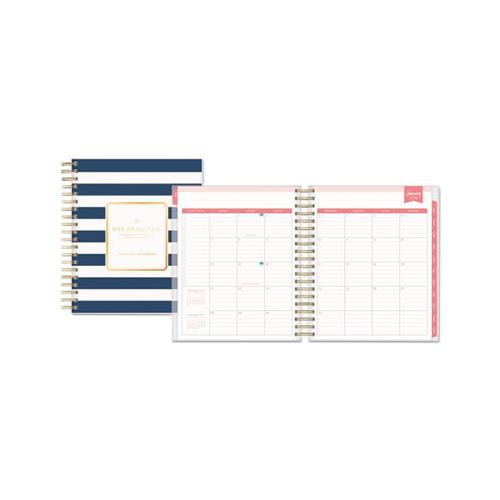 Day Designer Daily-monthly Planner, 10 X 8, Navy-white, 2021