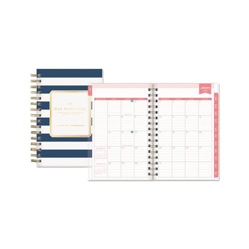 Day Designer Daily-monthly Planner, 8 X 5, Navy-white, 2021