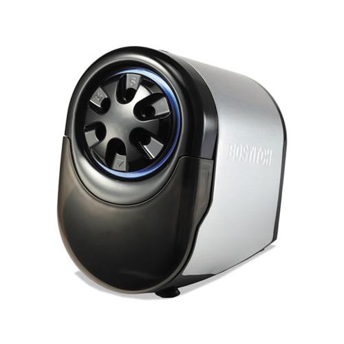 Quietsharp Glow Classroom Electric Pencil Sharpener, Ac-powered, 6.13" X 10.69" X 9", Silver-black