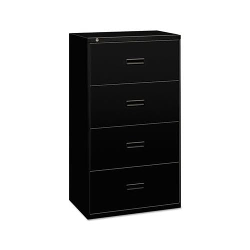 400 Series Four-drawer Lateral File, 30w X 18d X 52.5h, Black