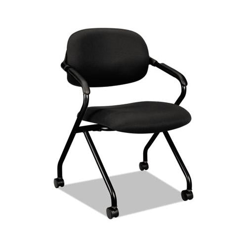 Hvl303 Nesting Arm Chair, Black Seat-black Back, Black Base