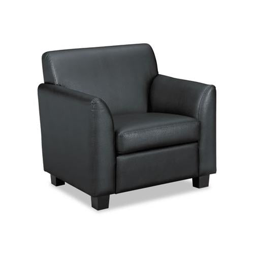 Circulate Reception Seating Club Chair, 33" X 28.75" X 32", Black Seat-black Back, Black Base