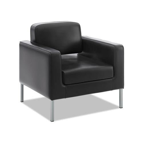 Corral Club Chair, 31.5" X 28" X 30.5", Black Seat-black Back, Platinum Base