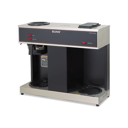 Pour-o-matic Three-burner Pour-over Coffee Brewer, Stainless Steel, Black