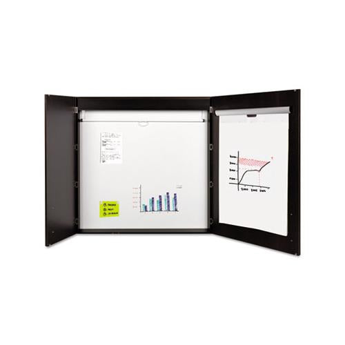 Conference Cabinet, Porcelain Magnetic, Dry Erase, 48 X 48, Ebony
