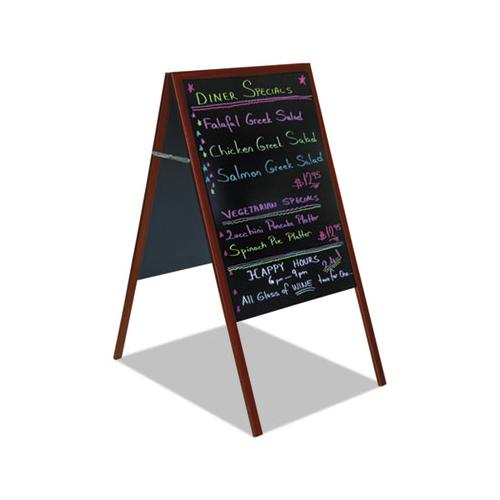 Magnetic Wet Erase Board, 27x34, Black, Cherry Wood Frame
