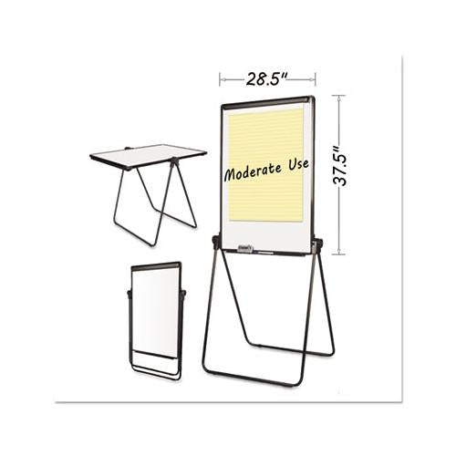 Folds-to-a-table Melamine Easel, 28 1-2 X 37 1-2, White, Steel-laminate