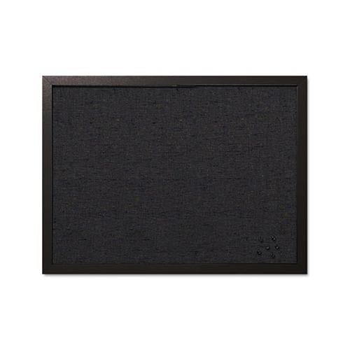 Designer Fabric Bulletin Board, 24 X 18, Black Fabric-black Frame