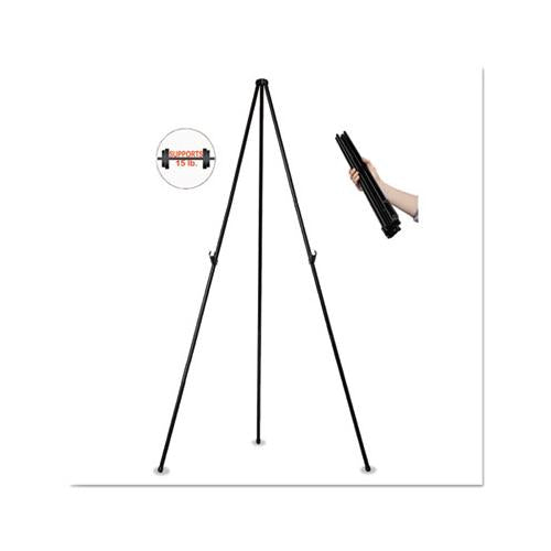 Instant Easel, 61 1-2", Black, Steel, Heavy-duty