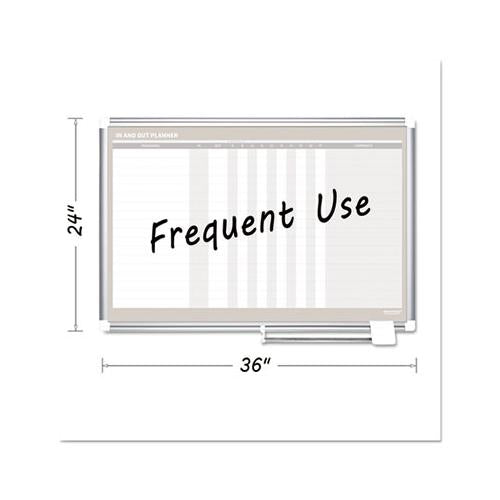 In-out Magnetic Dry Erase Board, 36x24, Silver Frame