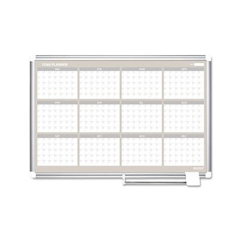 12 Month Planner, 48x36, Aluminum Frame