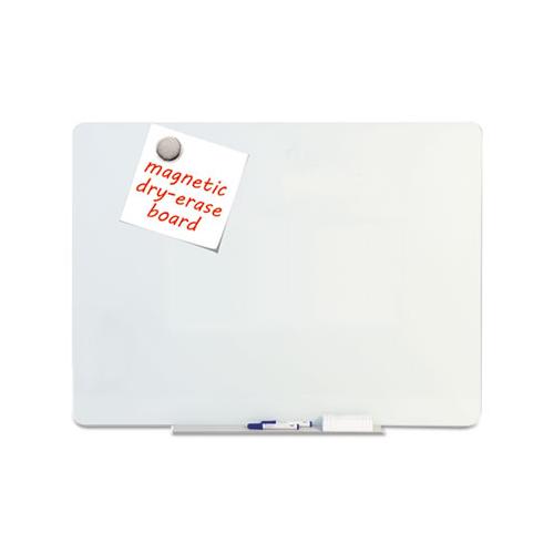 Magnetic Glass Dry Erase Board, Opaque White, 36 X 24